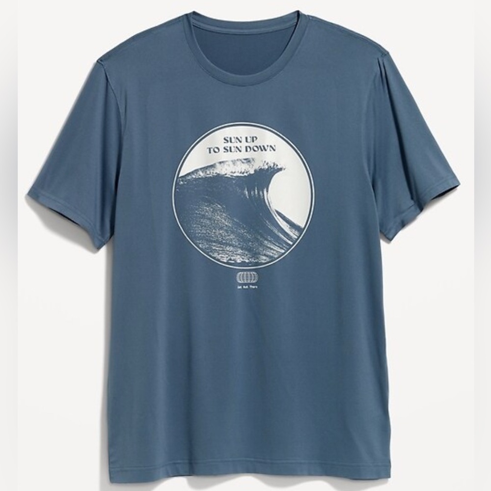 Old Navy Men’s Graphic Tee Blue Short Sleeve – Size Large CloudMotion